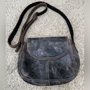 Bed Stu Distressed Black Crossbody Bag